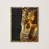 König Tutankhamun mit Hieroglyphen Gold und Schwar Puzzle (Vertikal)