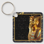 König Tutankhamun mit Hieroglyphen Gold und Schwar Schlüsselanhänger (Vorderseite)