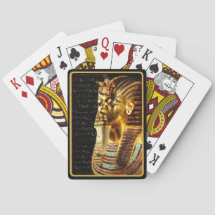 König Tutankhamun mit Hieroglyphen Gold und Schwar Spielkarten