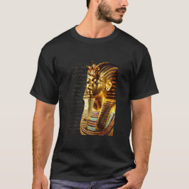 König Tutankhamun mit Hieroglyphen Gold und Schwar T-Shirt