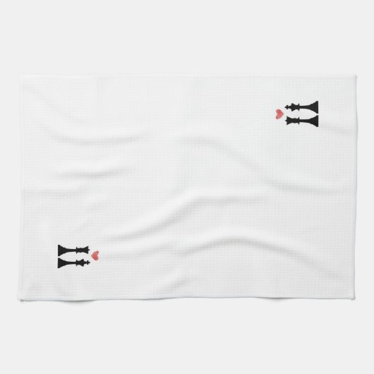 König-u. Königin-Schach-Liebe Küchentuch (Horizontal)