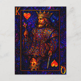 König und Königin der Herzen - Spielkarten Illustr Postkarte