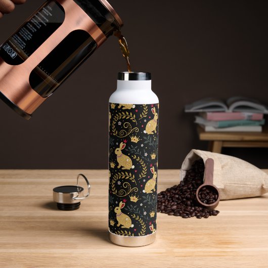 König und Königin der Herzhäschen Trinkflasche (Kaffee)