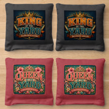 König und Königin des Hinterhof-Cornhole-Sets