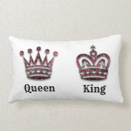 König und Königin Kronen Personalisiert Lendenkissen