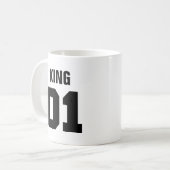 König und Königin| Moderne Typografie Kaffeezucht  Kaffeetasse (Vorderseite Links)