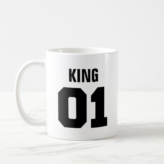 König und Königin| Moderne Typografie Kaffeezucht Kaffeetasse (Links)