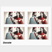 König und Königin Rechteckiger Aufkleber (Blatt)