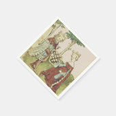 König und Königin spielen Schach im Mittelalter Serviette (Ecke)