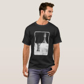 König und Turm Schwarz Weiß Schach T-Shirt (Vorne ganz)