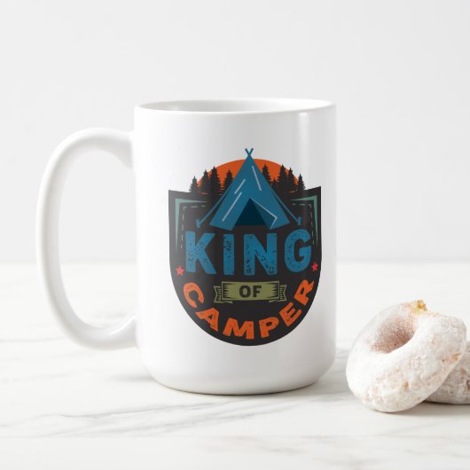 König von Camping Kaffeetasse (Mit Donut)