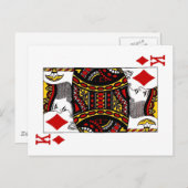 König von Diamanten Postkarte (Vorne/Hinten)