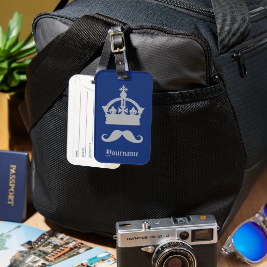 König von Mustaches individuelle Name Gepäckanhänger (Vorderseite & Rückseite)