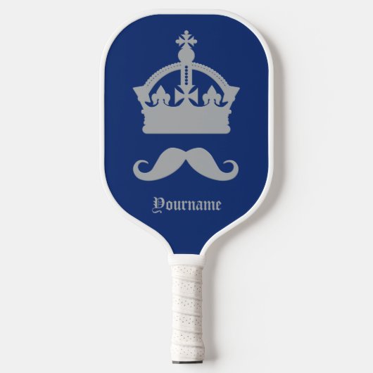 König von Mustaches individuelle Name Pickleball Schläger (Vorderseite)