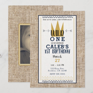 König Wild ONE Thing Gold Krone 1. Party Foto Einladung