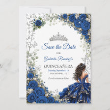 Königblaue Quinceañera Silberne Schmetterlinge