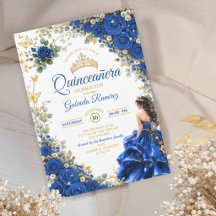 Königblaue Rosen Goldene Schmetterlinge Quinceañer