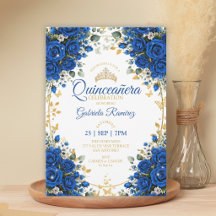 Königblaue Rosen Quinceañera Goldene Schmetterling