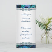 Königblaue silberne Pfau-Hochzeitsprogramme Programm (Stehend Vorderseite)