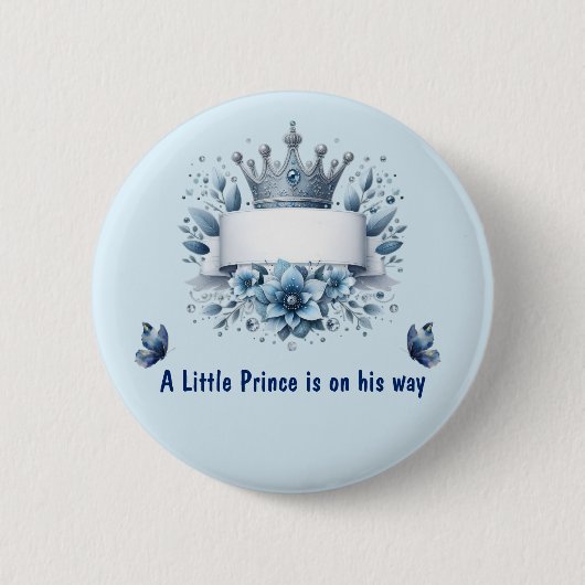 Königblauer Kleiner Prinz ist auf dem Weg Knopf Button (Vorderseite)
