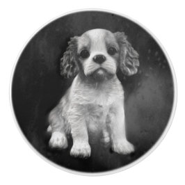 Königcharles Spaniel-Kavalierwelpe Keramikknauf