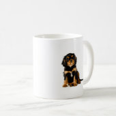Königcharles Spaniel-Schwarzes u. TAN Kaffeetasse (VorderseiteRechts)