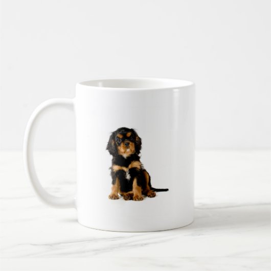 Königcharles Spaniel-Schwarzes u. TAN Kaffeetasse (Links)