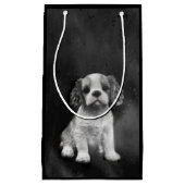 Königcharles Spanielwelpe Kleine Geschenktüte (Vorderseite)