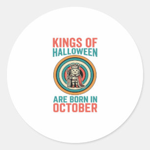 Könige des Halloween-Oktober-Geburtstags-Vintage-S Runder Aufkleber
