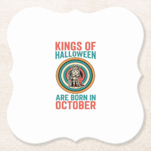 Könige des Halloween-Oktober-Geburtstags-Vintage-S Untersetzer