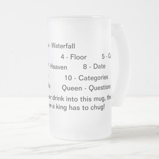 Könige Drinking Game Mug Mattglas Bierglas (VorderseiteRechts)