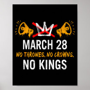 Könige marschieren 28. 2026 Throne Kronen lustige  Poster