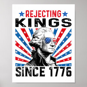 Könige seit 1776 ablehnen, bedrängte USA-Flagge Vi Poster