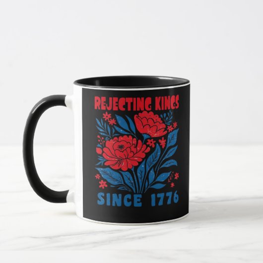 Könige seit 1776 ablehnen Blume Anti Autoritär Tasse (Links)