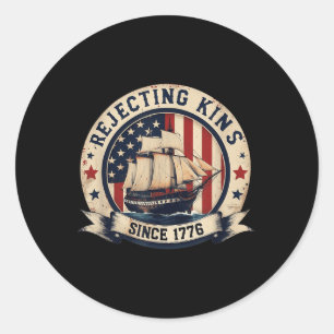 Könige seit 1776 ablehnen Vintage Patriotisch USA Runder Aufkleber
