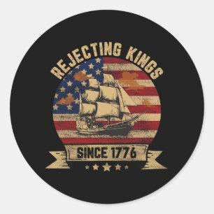 Könige seit 1776 ablehnen Vintage Patriotisch USA Runder Aufkleber