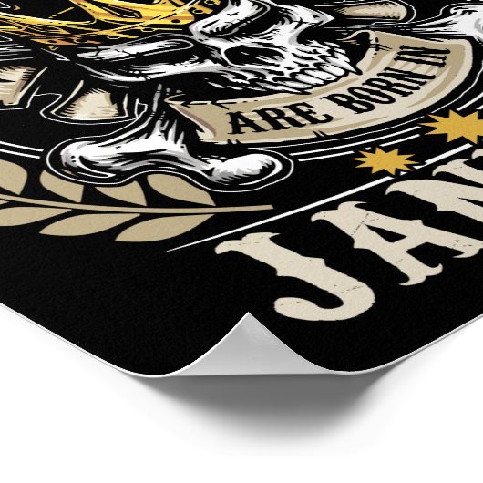 Könige sind im Januar T Shirt Geboren Poster (Ecke)