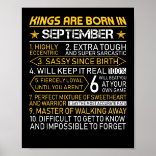Könige sind im September zum Geburtstag Geboren Poster
