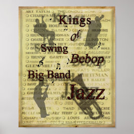 Könige von Swing Bebop Big Band Jazz Poster Print