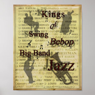 Könige von Swing Bebop Big Band Jazz Poster Print