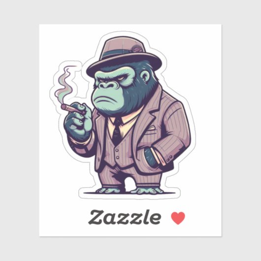 Königgorilla, Mafia Gorilla, Aufkleber (Blatt)