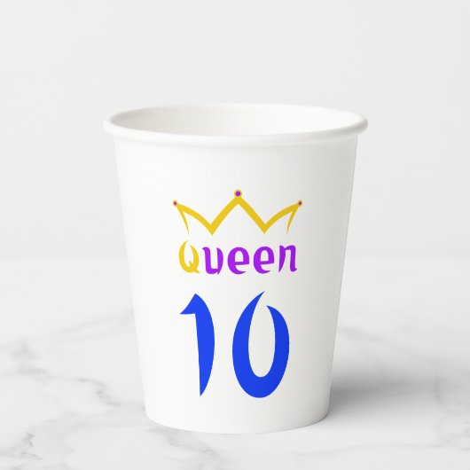 Königin 10 pappbecher (Rückseite)