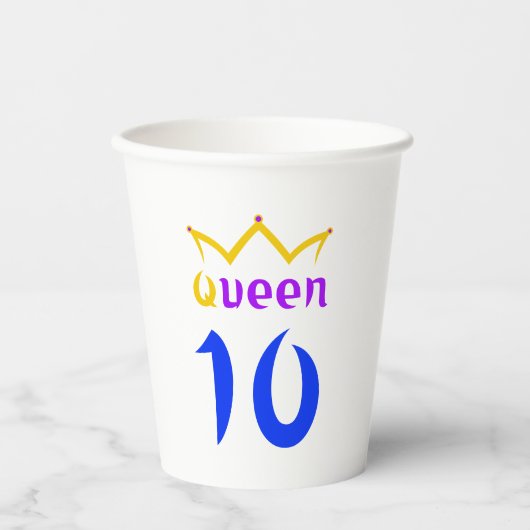 Königin 10 pappbecher (Vorderseite)
