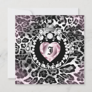 Königin 311-Leopard-Tique von Herz-Bonbon 16 Einladung