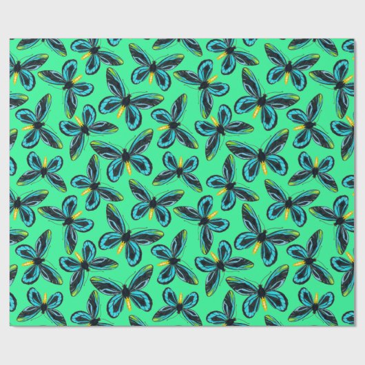 Königin Alexandras Vogelschmetterlingsmuster Geschenkpapier (Flach)