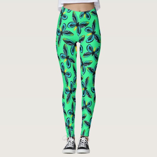 Königin Alexandras Vogelschmetterlingsmuster Leggings (Vorderseite)