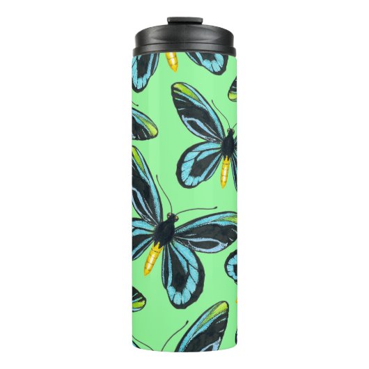 Königin Alexandras Vogelschmetterlingsmuster Thermosbecher (Vorderseite)