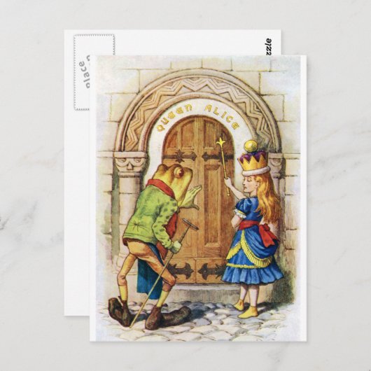 Königin Alice & der Frosch im Wunderland Postkarte (Vorne/Hinten)