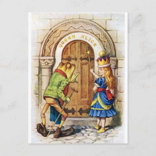 Königin Alice & der Frosch im Wunderland Postkarte (Vorderseite)
