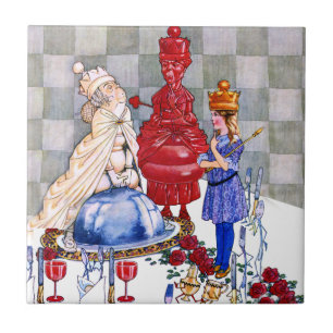 Königin Alice, die rote Königin und die weiße Köni Fliese